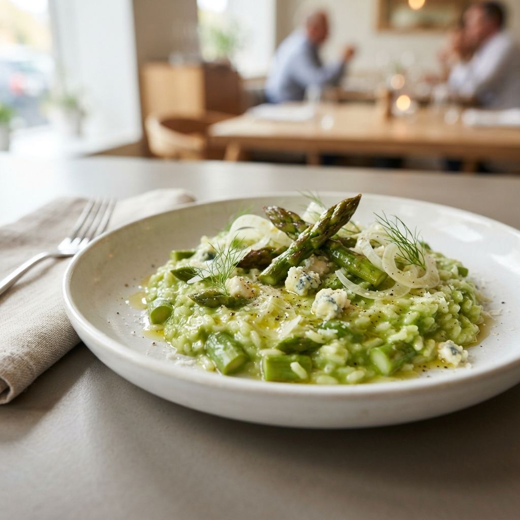 Risotto mit grünem Spargel
