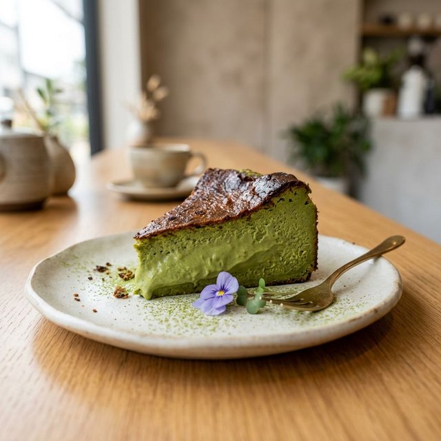 Matcha Burnt Basque Cheesecake