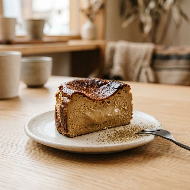 Hojicha Burnt Basque Cheesecake