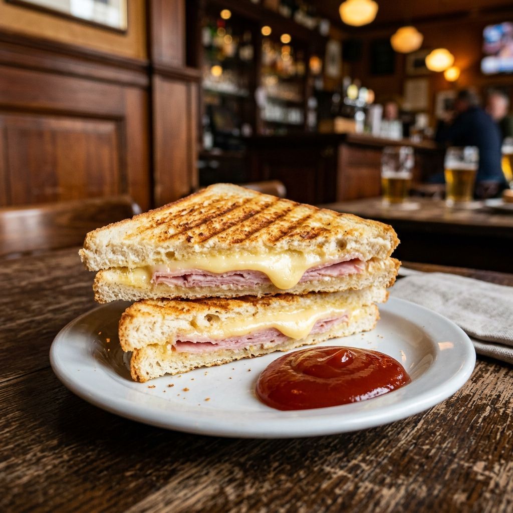 Toasties with butcher's ham, young cheese & Ketchup