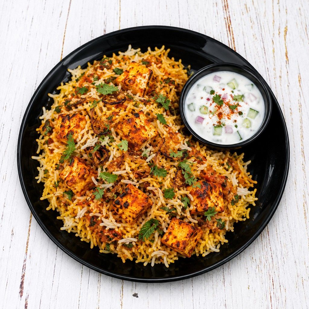 Paneer tikka biryani