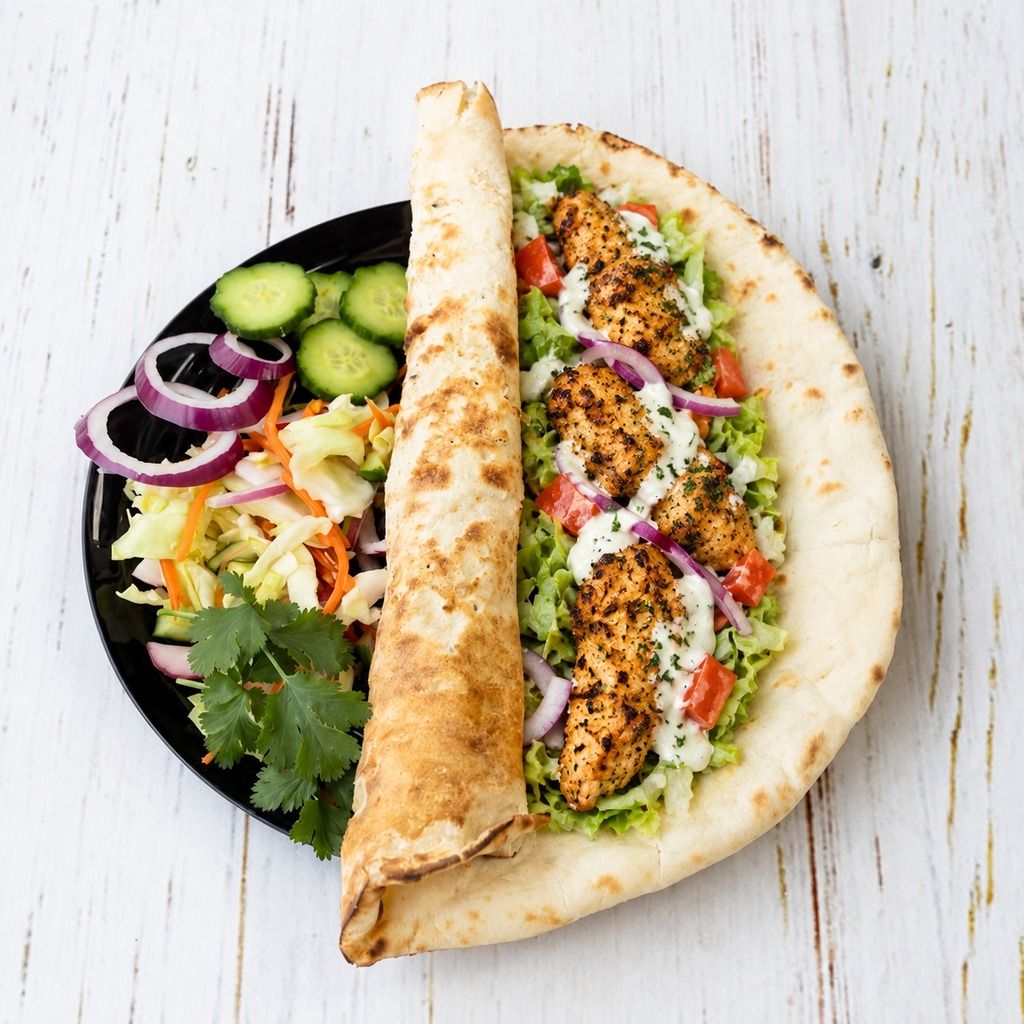 Chicken kebab wrap