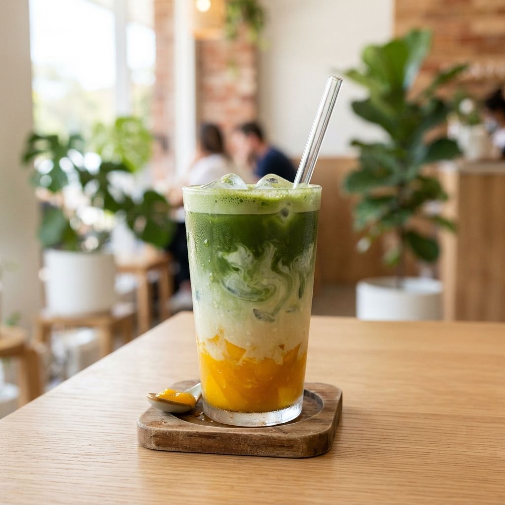 Iced mango matcha