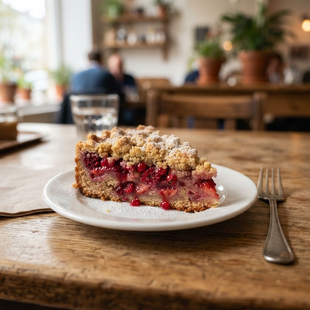 Rood fruit crumble (V)