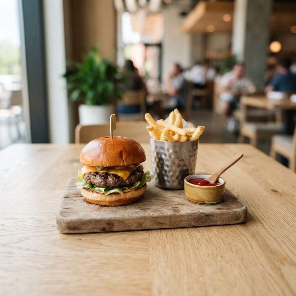 Kids beef/chicken burger and fries