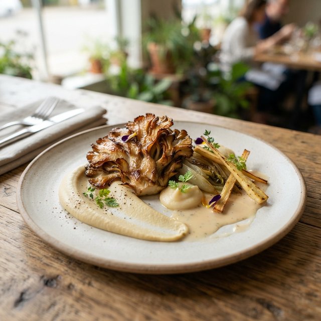 Maitake With Mustard Puree