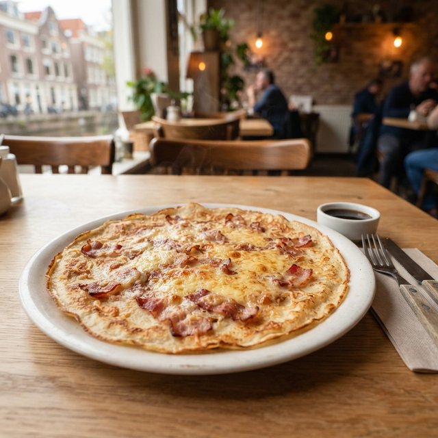 Pannenkoek met kaas EN spek