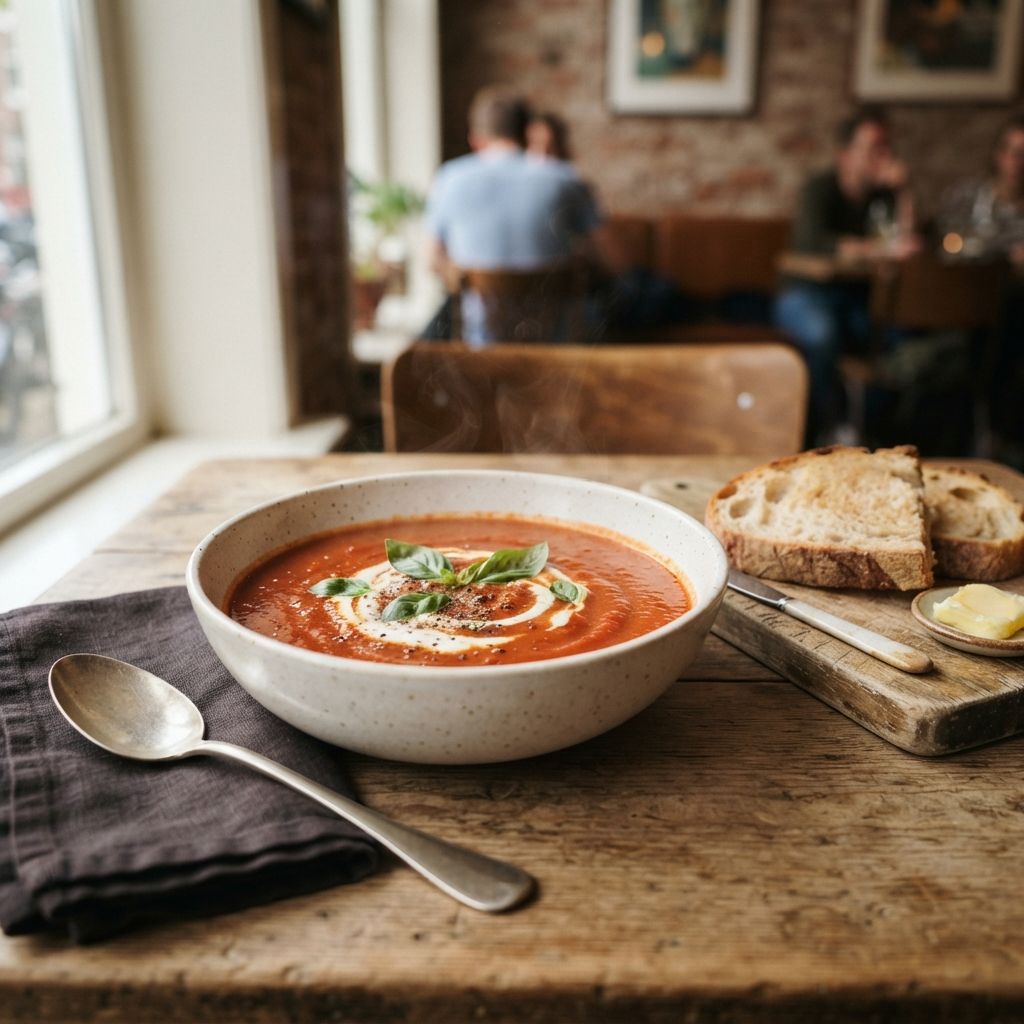 Homemade Tomato Soup with Bread