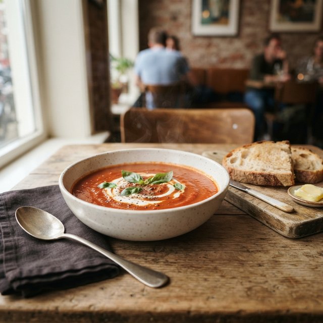 Homemade Tomato Soup with Bread