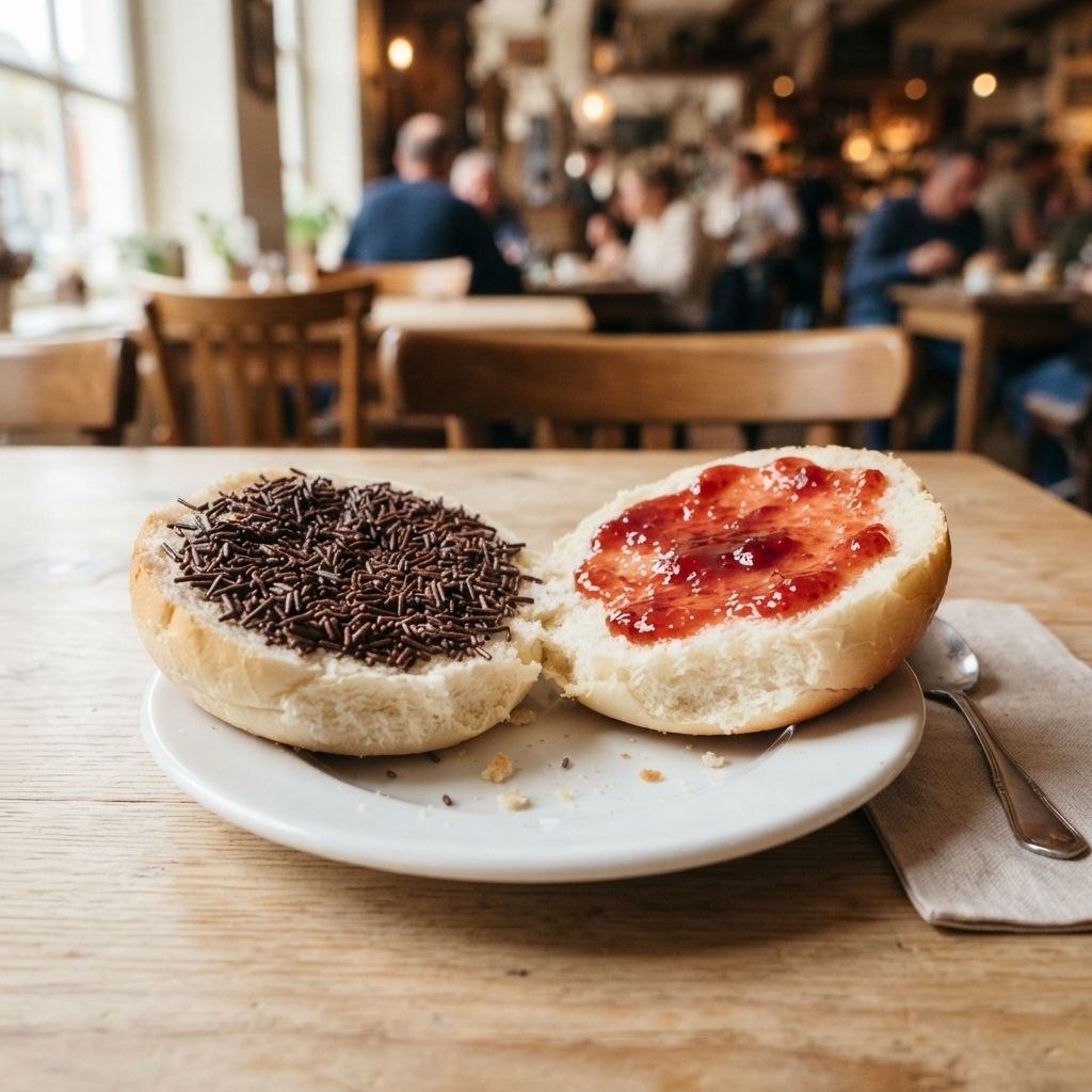 Bolletje met hagelslag / jam