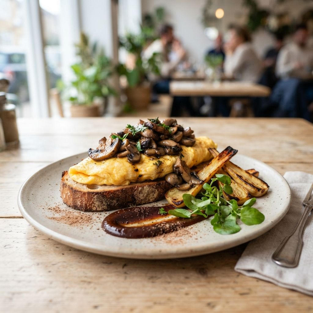 Mushroom Omelette Toast