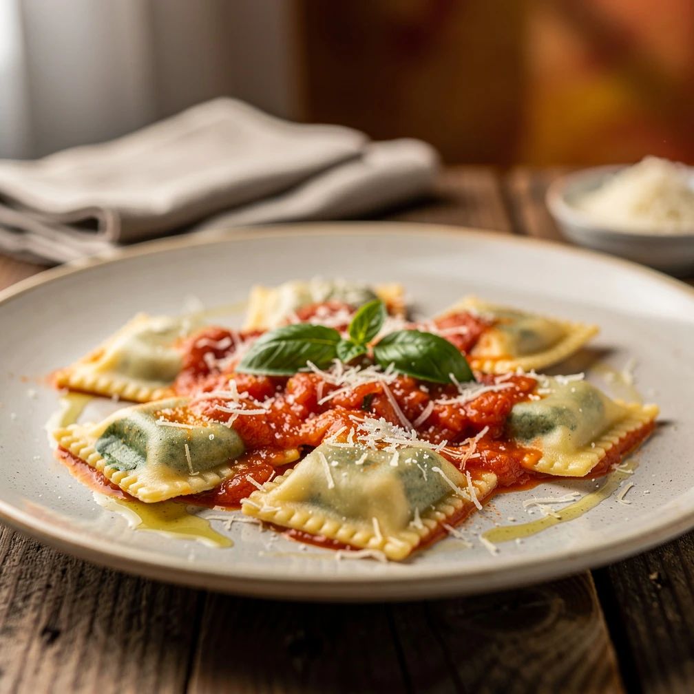 Handmade Fresh Sheep's Ricotta and Spinach Ravioli