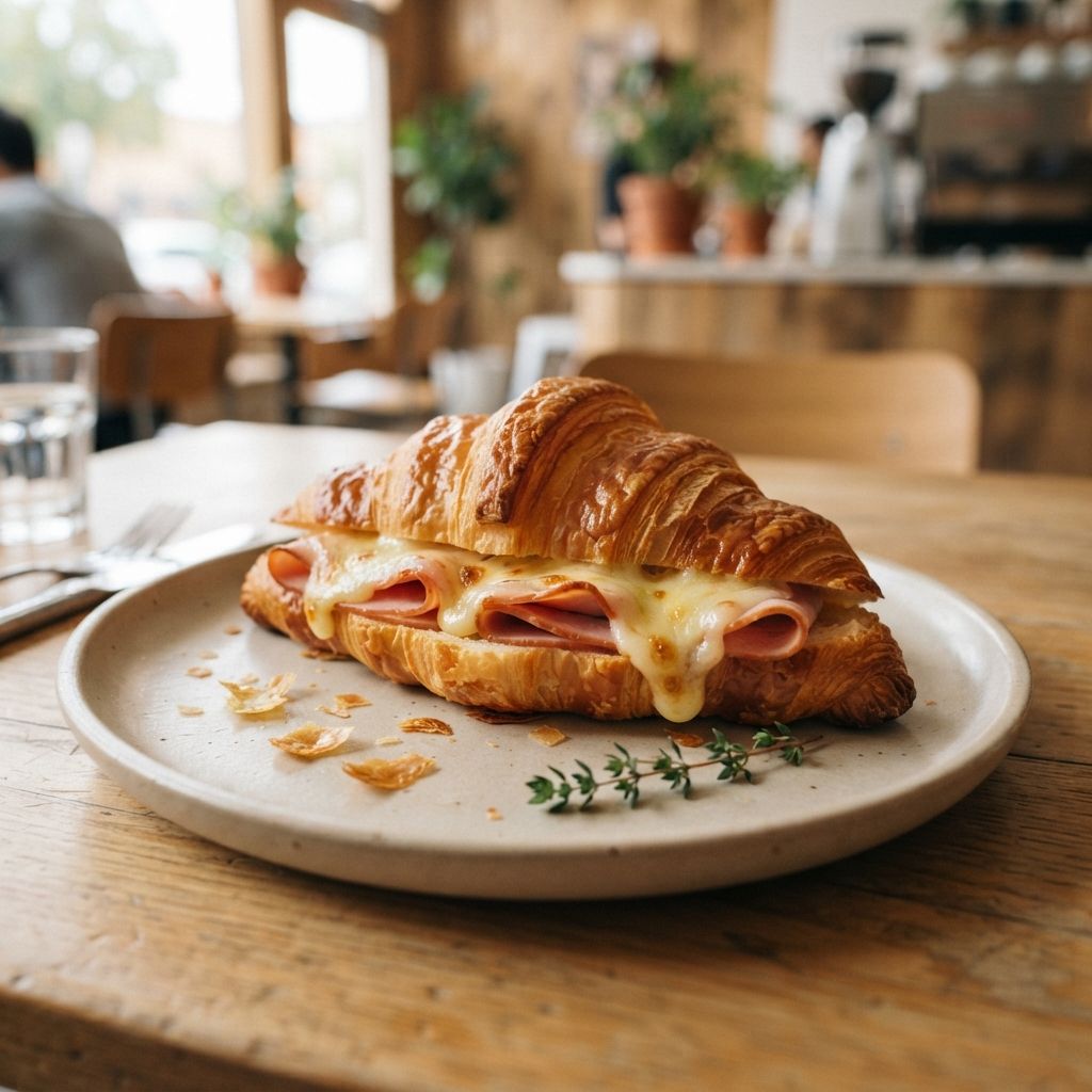 Croissant with ham and cheese / croissant met ham en kaas