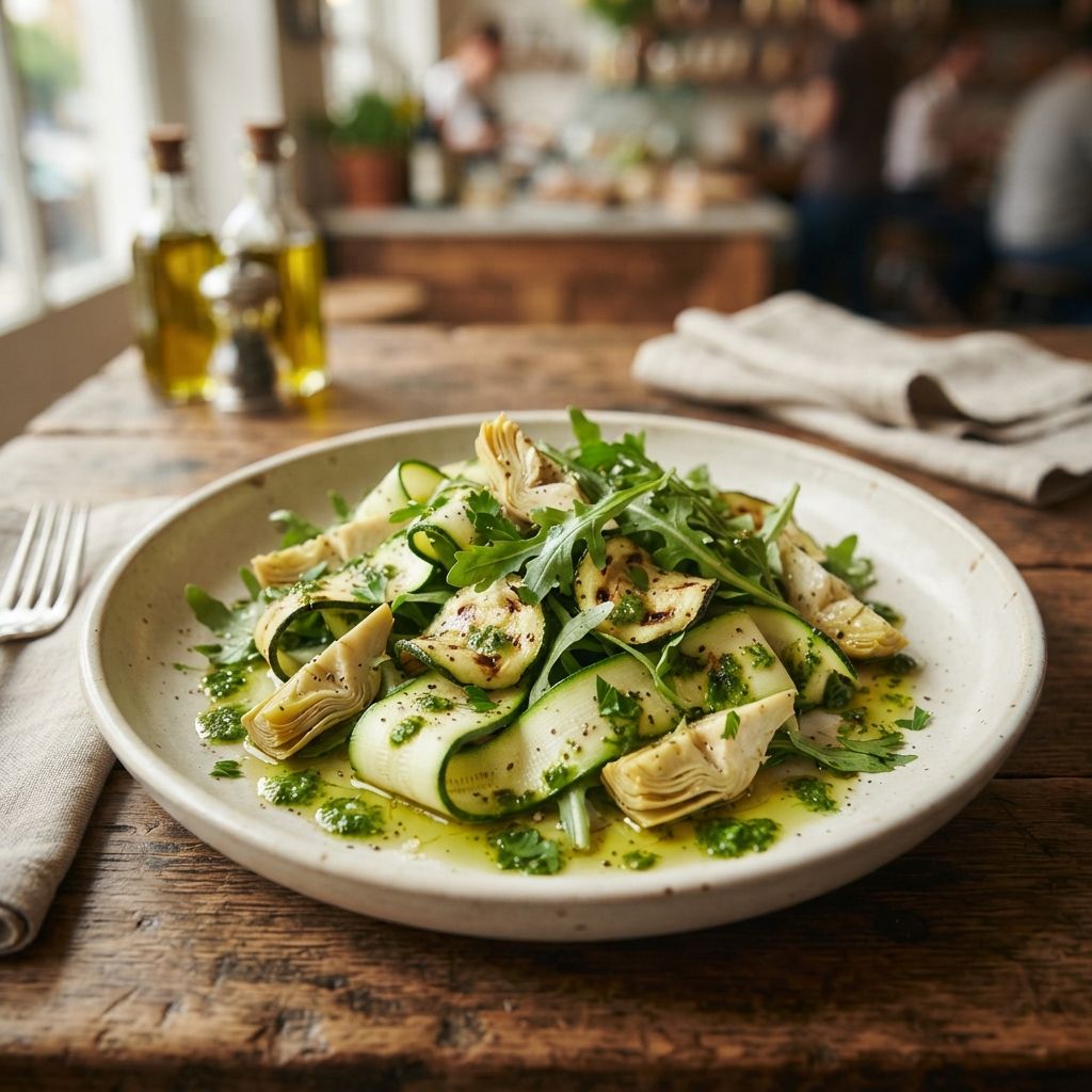 Courgette artisjok salade