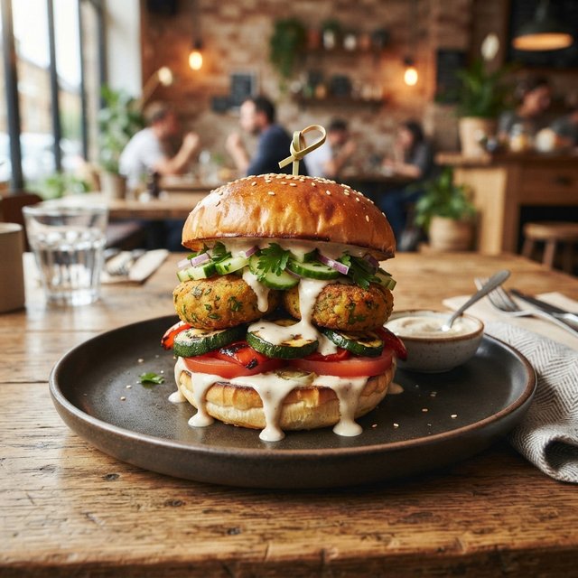 Premium falafelburger (vega)