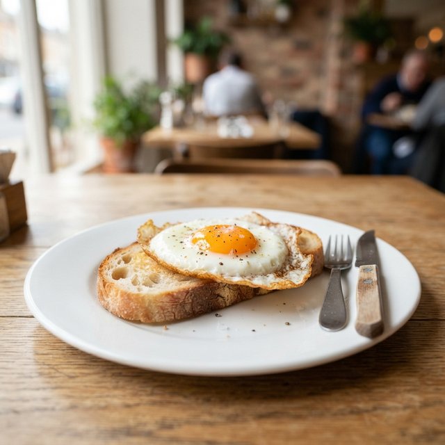 Egg (fried or poached) on toast