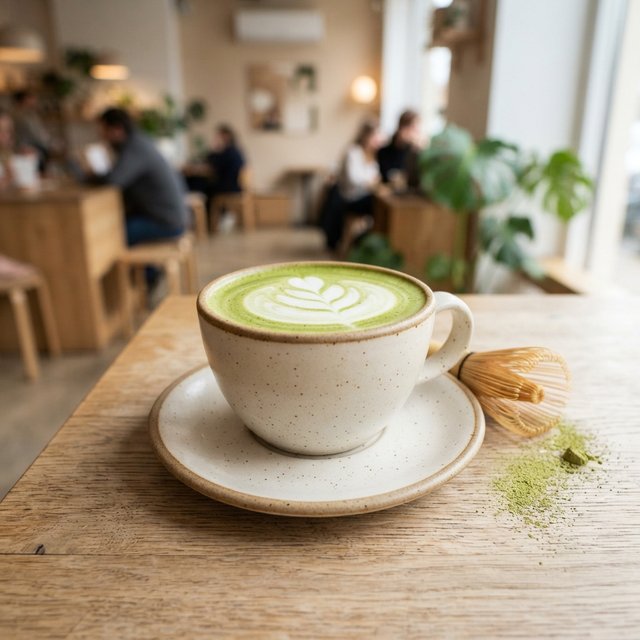 matcha latte (hot / iced)