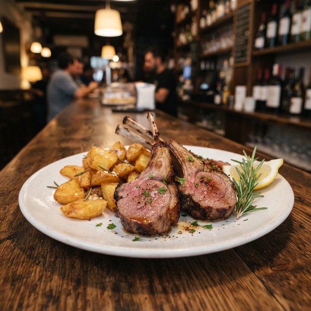 chuletas de cordero & patatas
