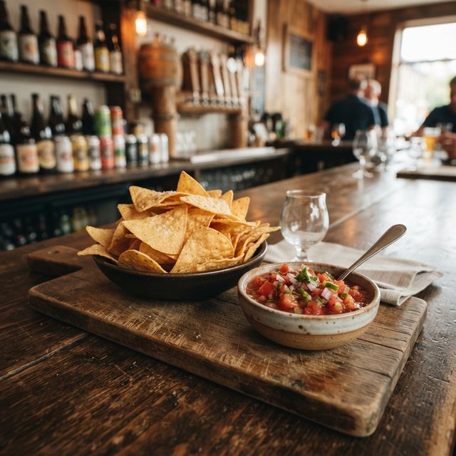 Tortilla chips met salsa