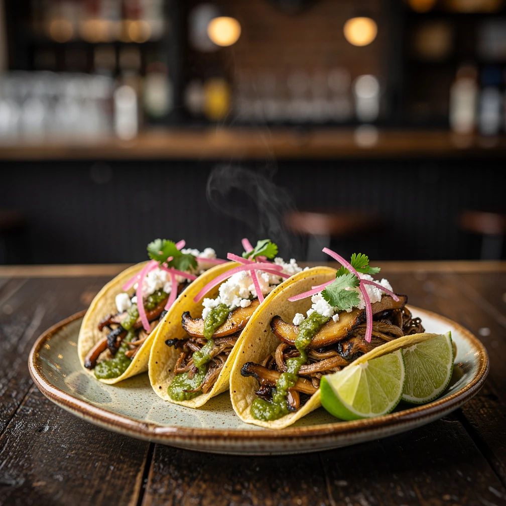 Pulled mushroom taco's