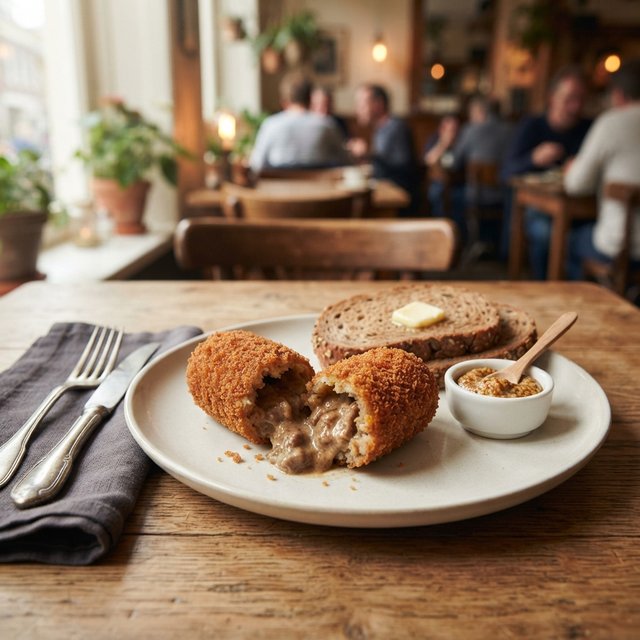 Beef Kroketten (2X) with brown bread