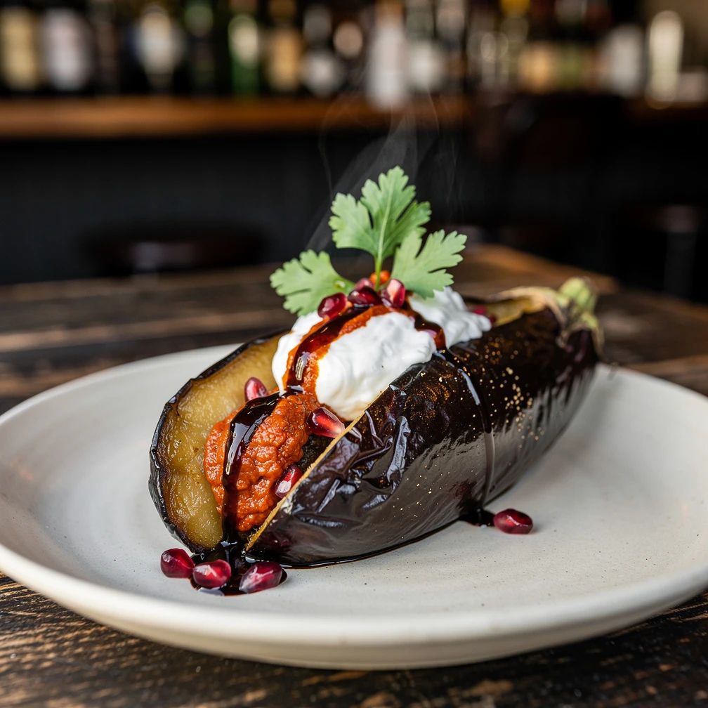 Hele aubergine uit de mibrasa oven