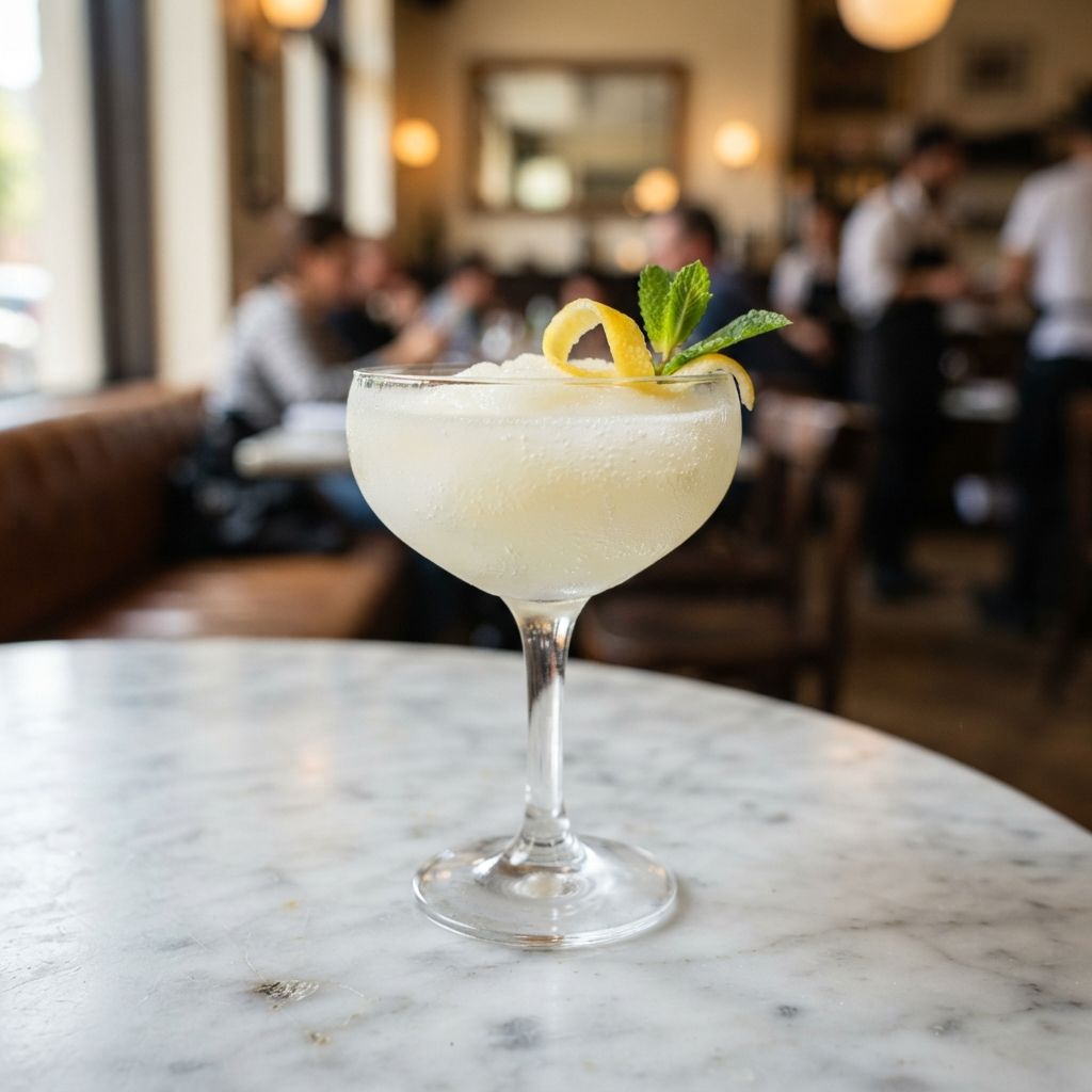 Sgroppino van citroensorbetijs met vodka en prosecco