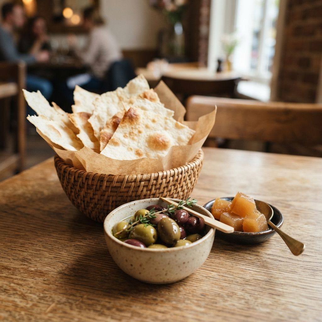 Mandje chips en olijven