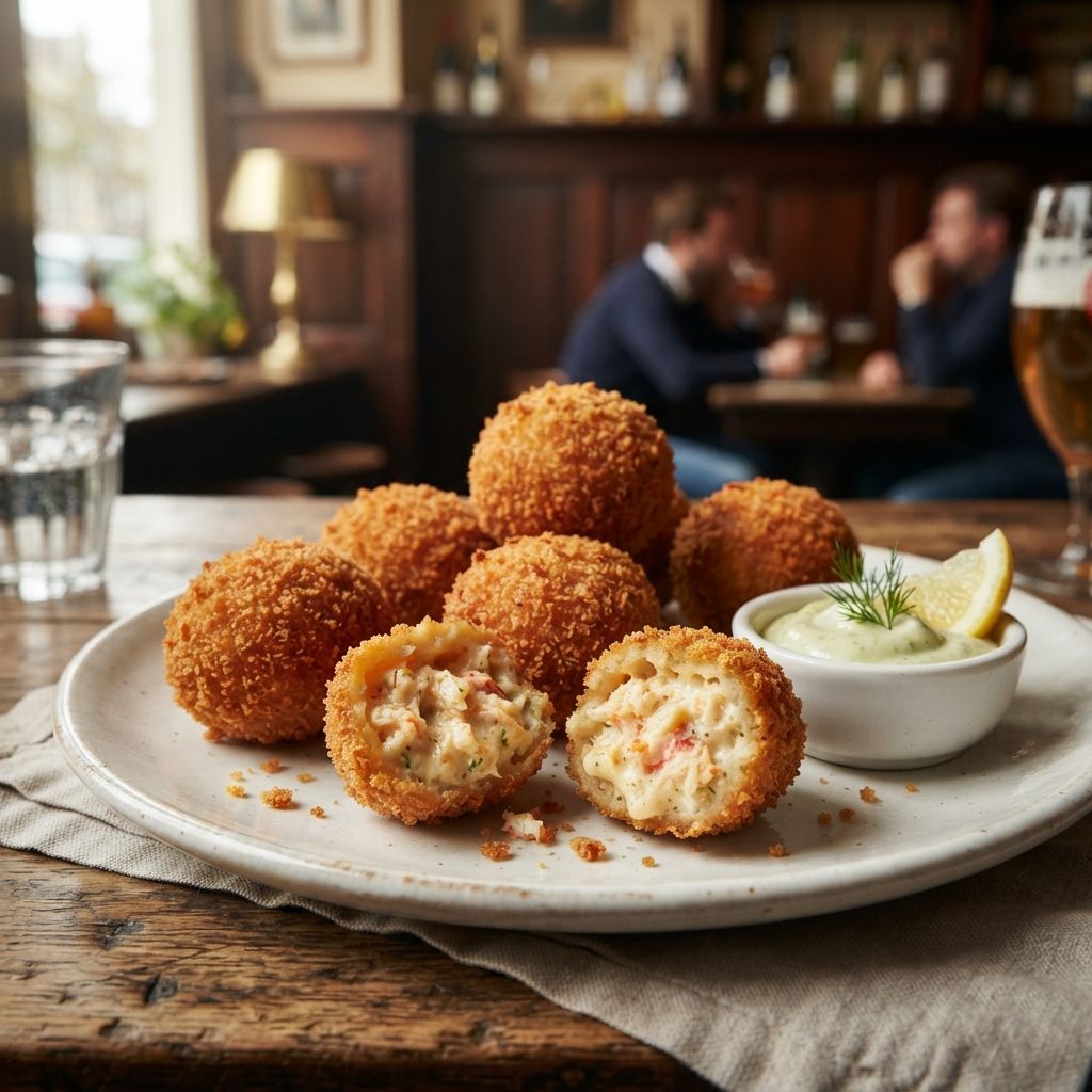 Kreeftbitterballen met wasabimayonaise