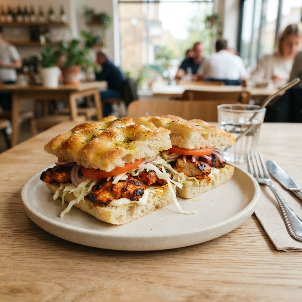Focaccia peri-peri chicken / focaccia kip piripiri