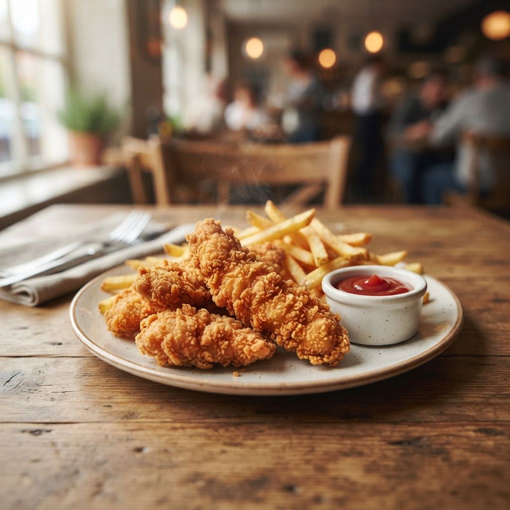 Chicken tendies and fries
