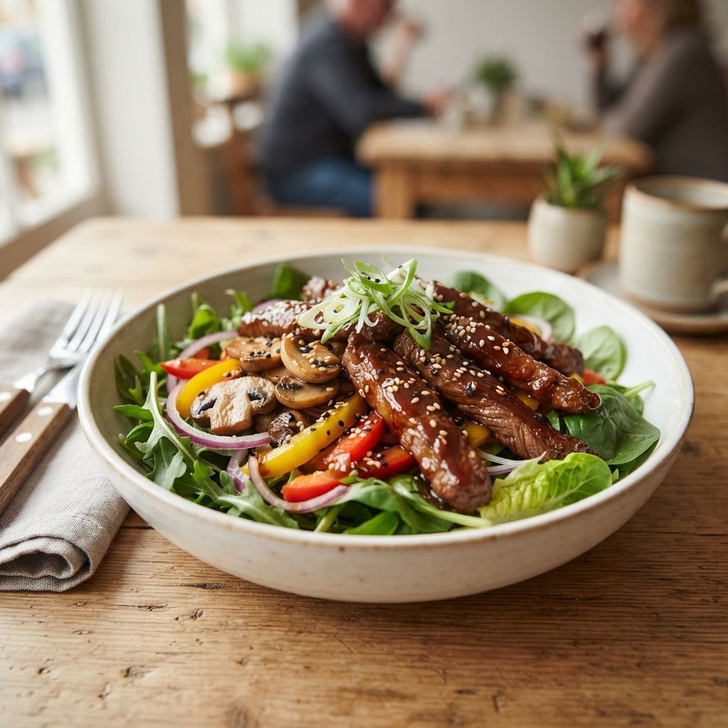 Beef teriyaki salade
