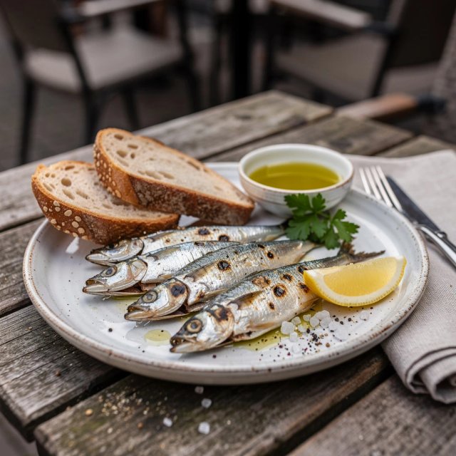 Sardientjes met brood