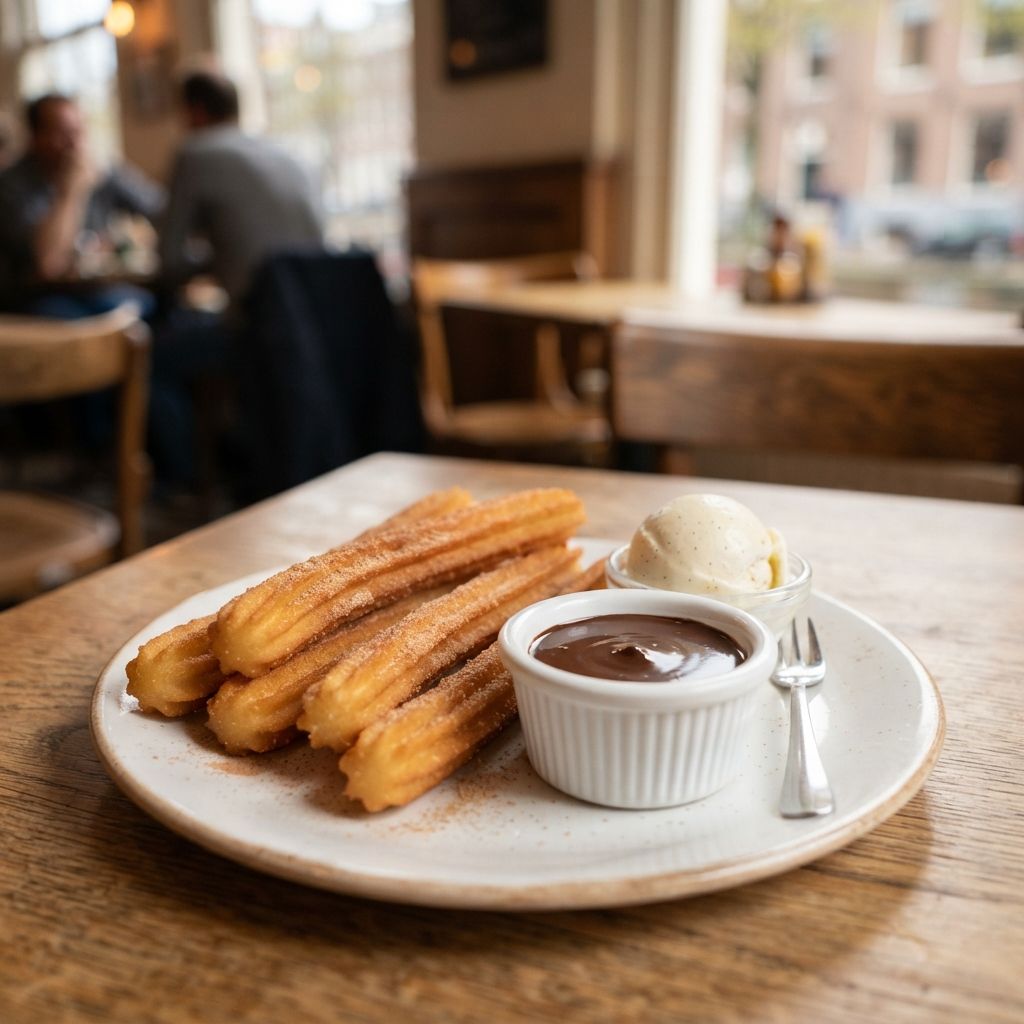 Churros with chocolate sauce