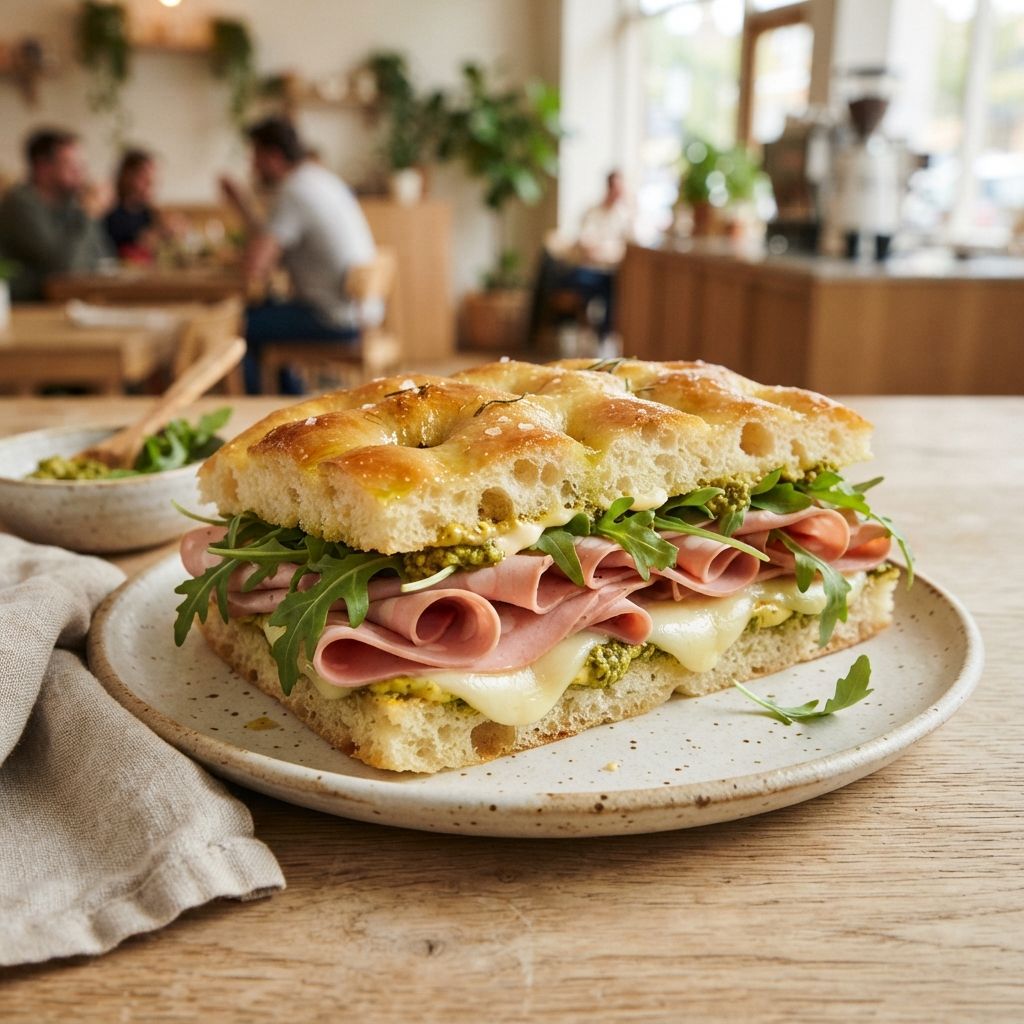 Focaccia mortadella / focaccia met mortadella