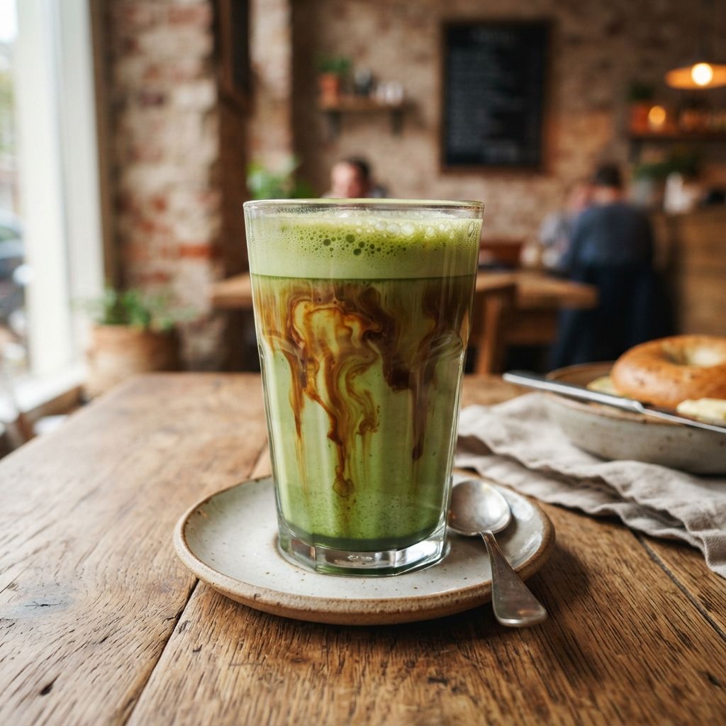 Dirty matcha latte soja