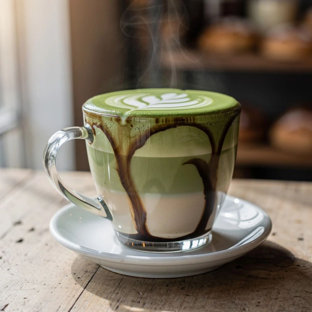 Dirty matcha latte soja