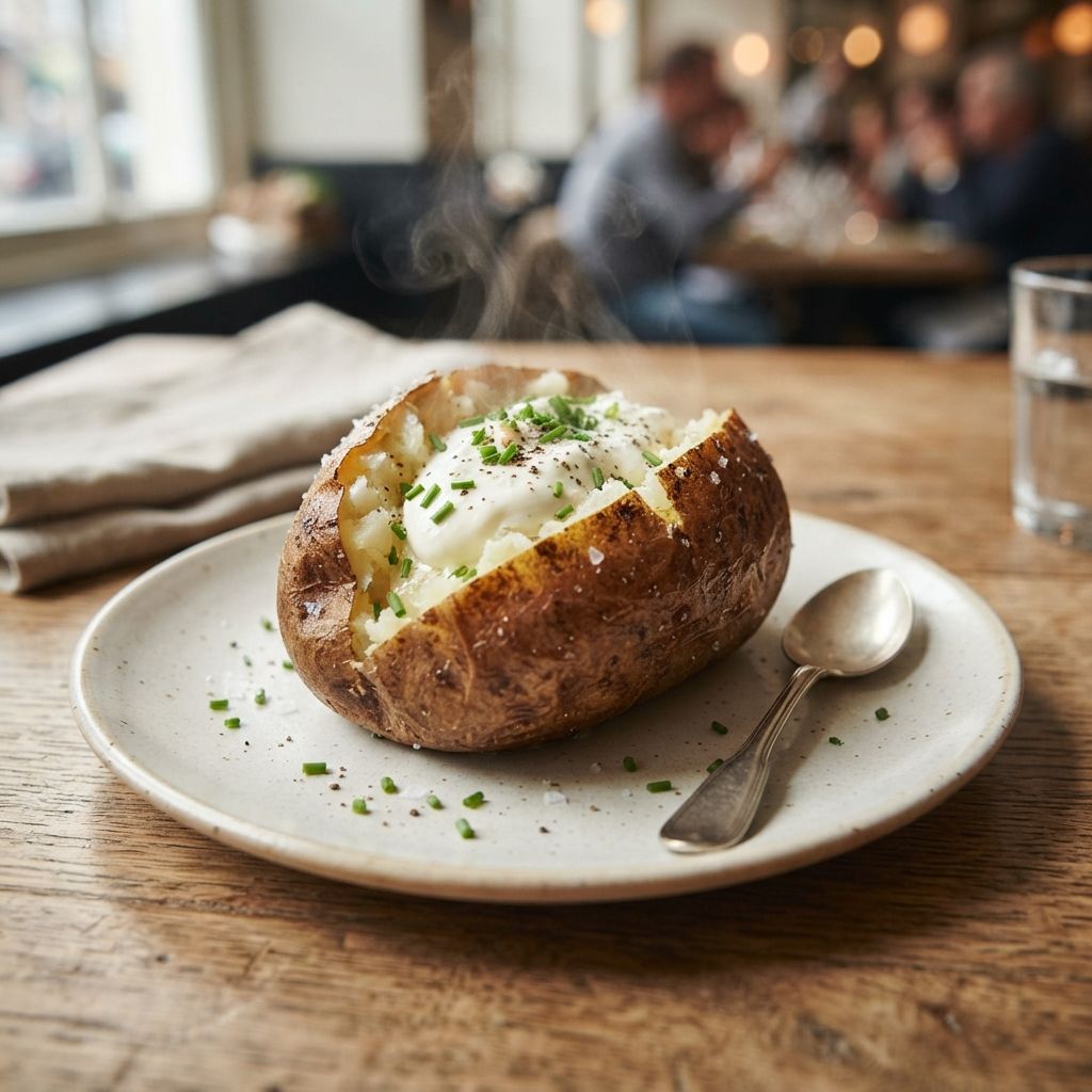 Gepofte aardappel / Baked potato & crème fraîche