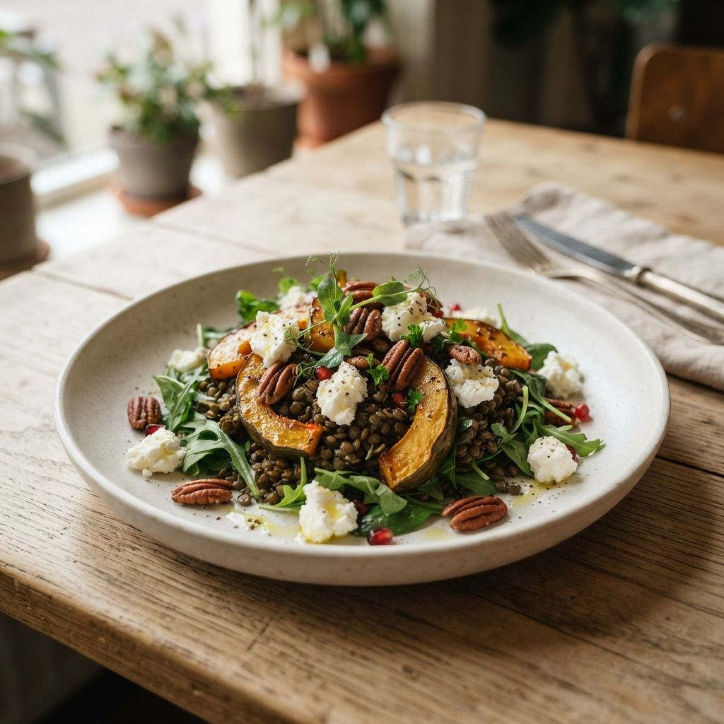 Gerookte linzensalade