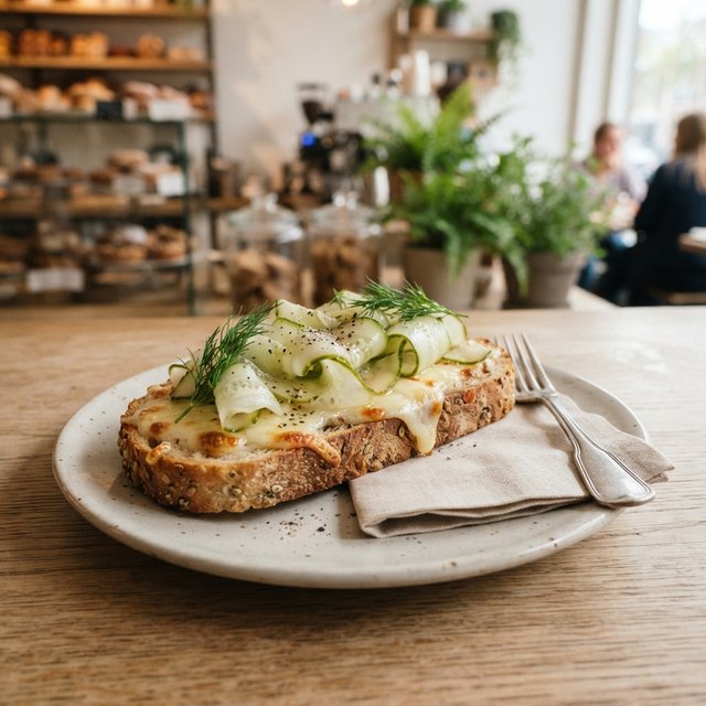 Brood met kaas en gepickelde komkommer