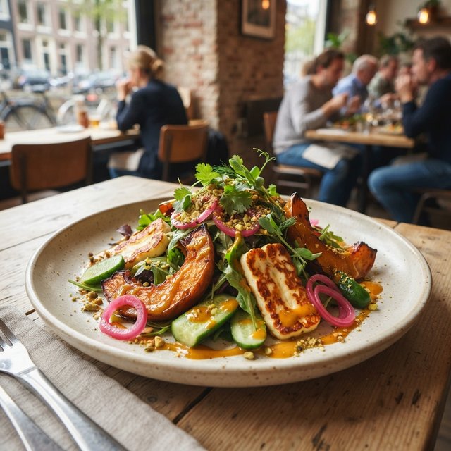 Roasted Pumpkin & Halloumi Salad