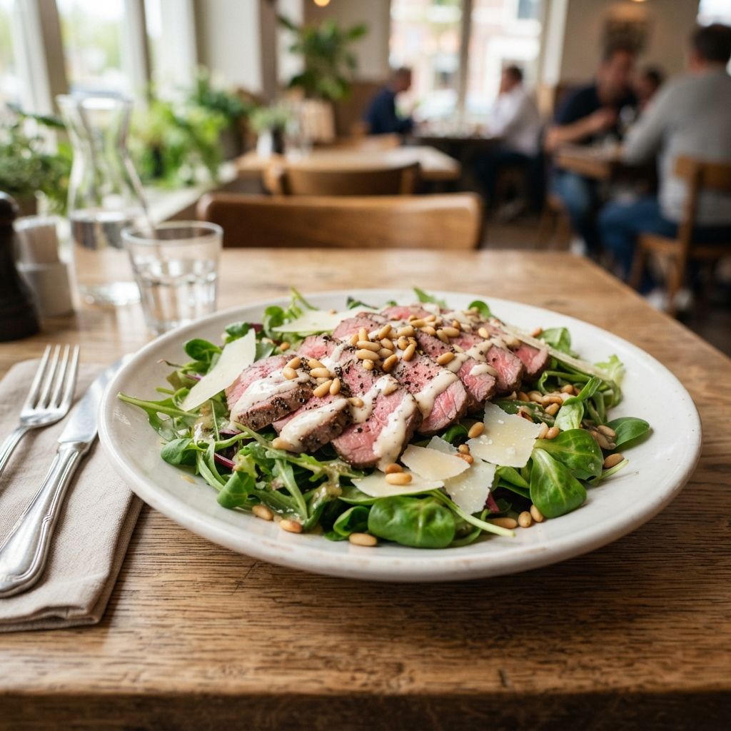Salade gerookte biefstuk