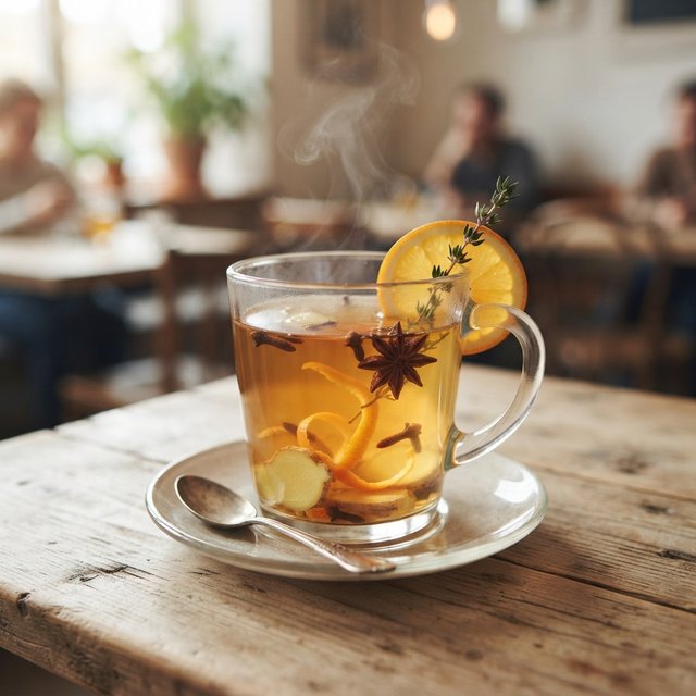 Infusion with ginger, orange, cloves and star anise