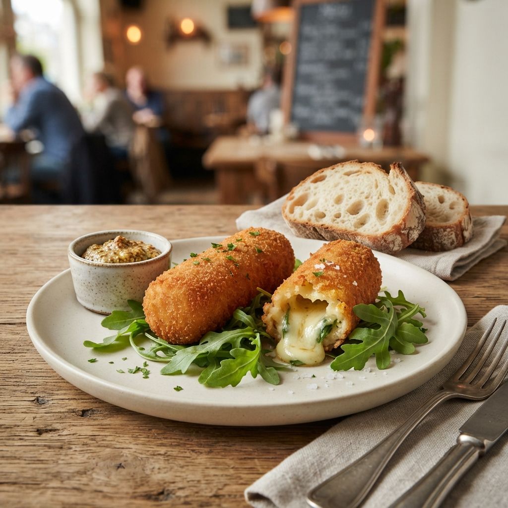 Twee rucola kaaskroketten