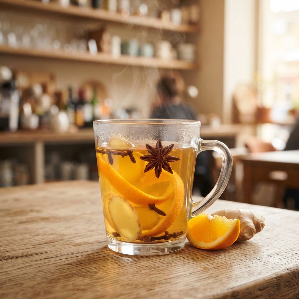 Infusie met gember, sinaasappel, kruidnagel en steranijs