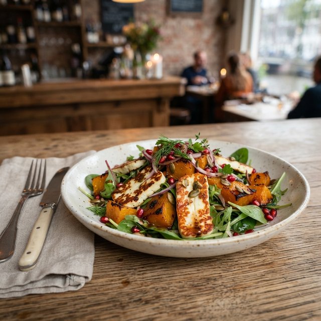 Roasted Pumpkin & Halloumi Salad