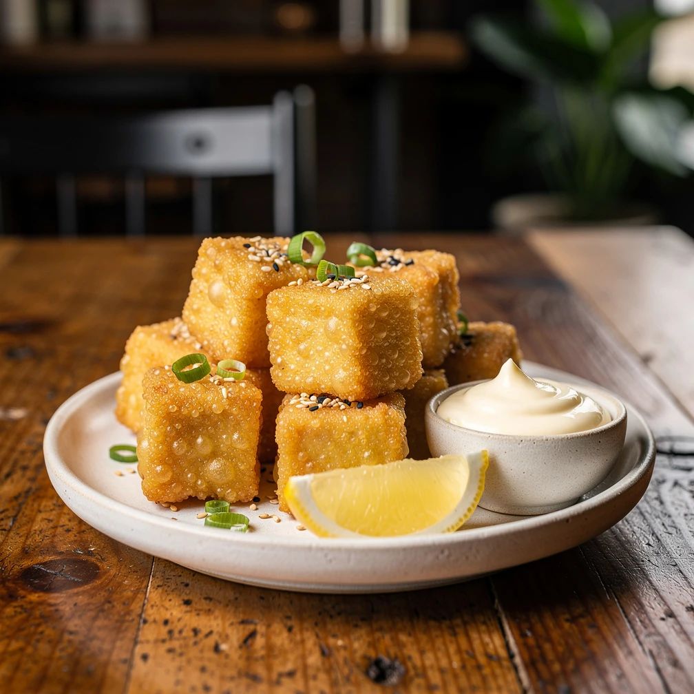 Tofu karaage met mayo en citroen