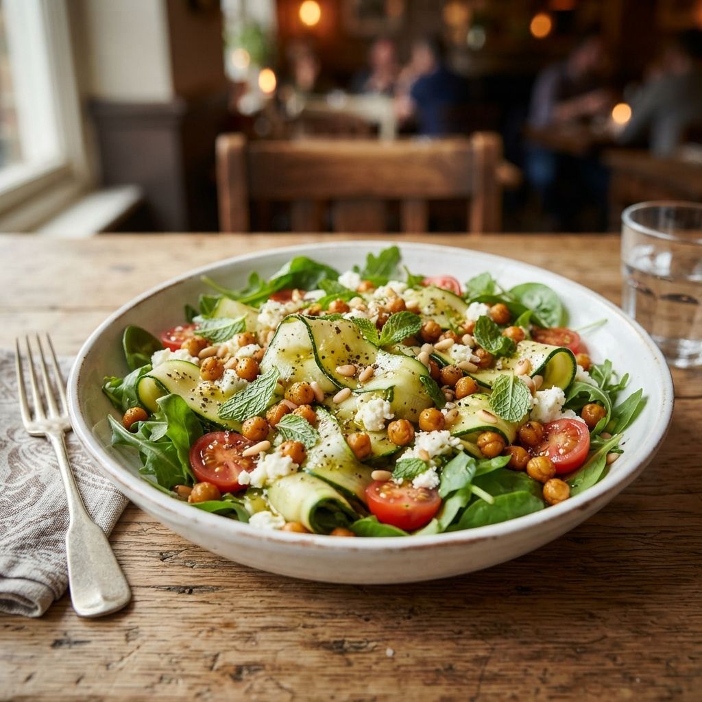 Courgette & kikkererwtsalade (v)