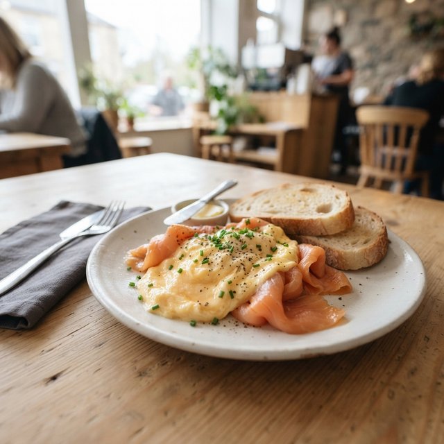 Scrambled salmon / roerei met zalm