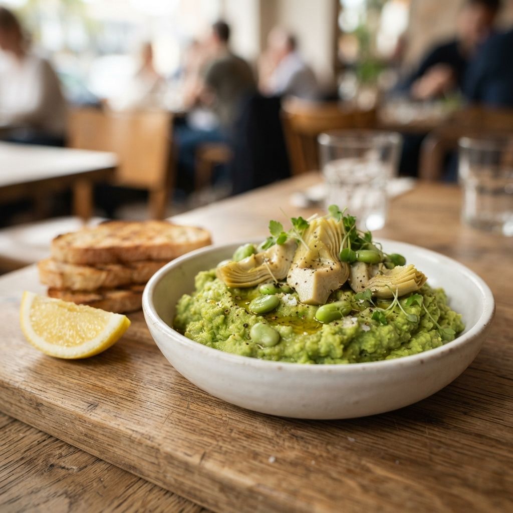 Guacamole van tuinbonen met artisjokharten